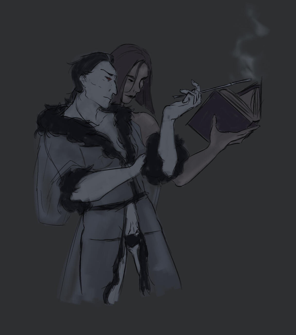 Athal and Librarian, Oct 2024, digital artwork.